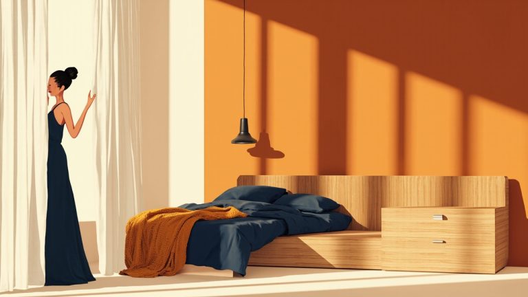 chambre terracotta et bois: déco apaisante et chic