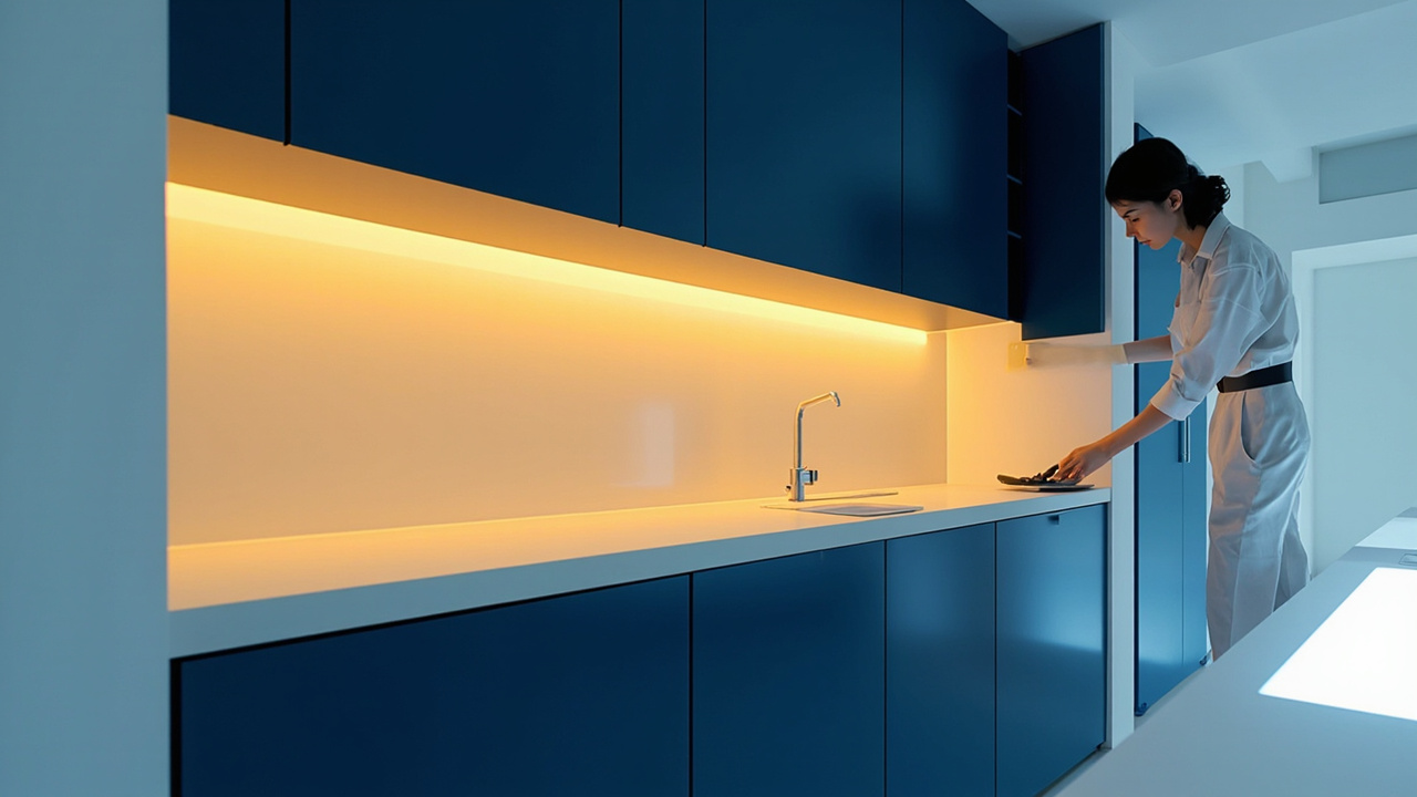 cuisine bleue: réussir l’équilibre style et lumière