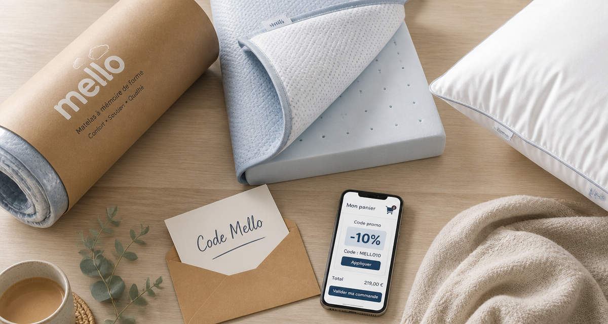code promo mello surmatelas matelas réduction