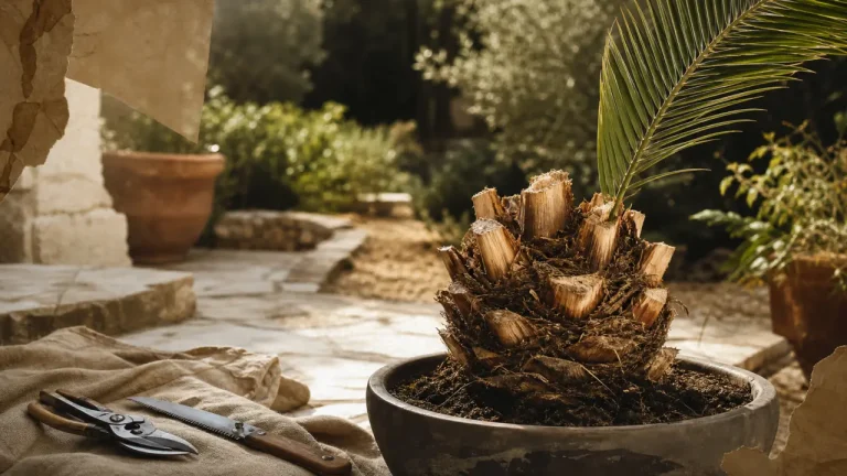 Comment tailler les palmiers : quoi couper, palmes mortes à enlever.