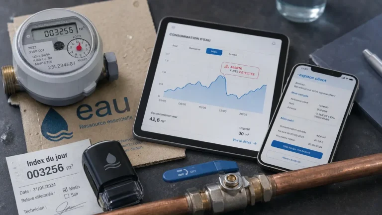 Compteur d eau connecté avec télérelevé et alerte fuite