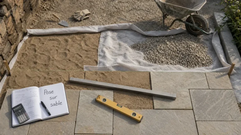 Dalles sur sable : chantier et erreurs de pose sur sable