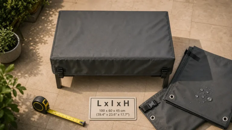 Housse pour mobilier de jardin 600D étanche, coutures étanches et taille ajustée