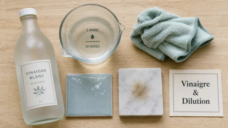Laver les sols au vinaigre blanc : dosages pour carrelage et marbre mat