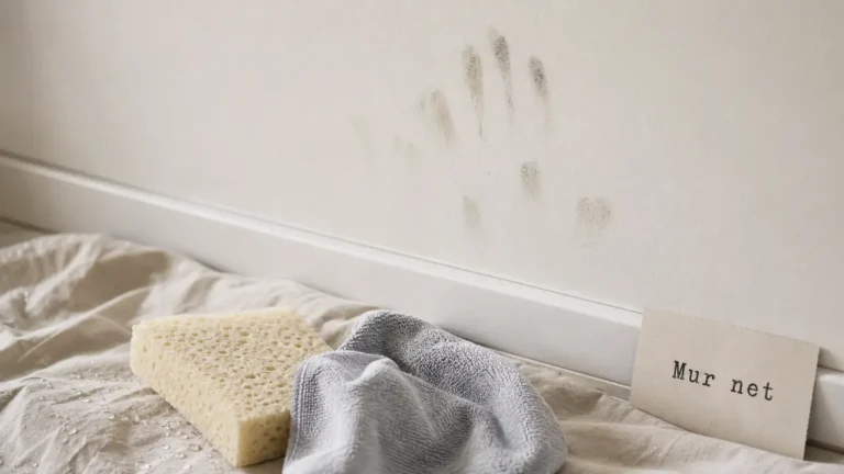 Nettoyer mur blanc sans repeindre avec microfibre et éponge sur mur blanc mat