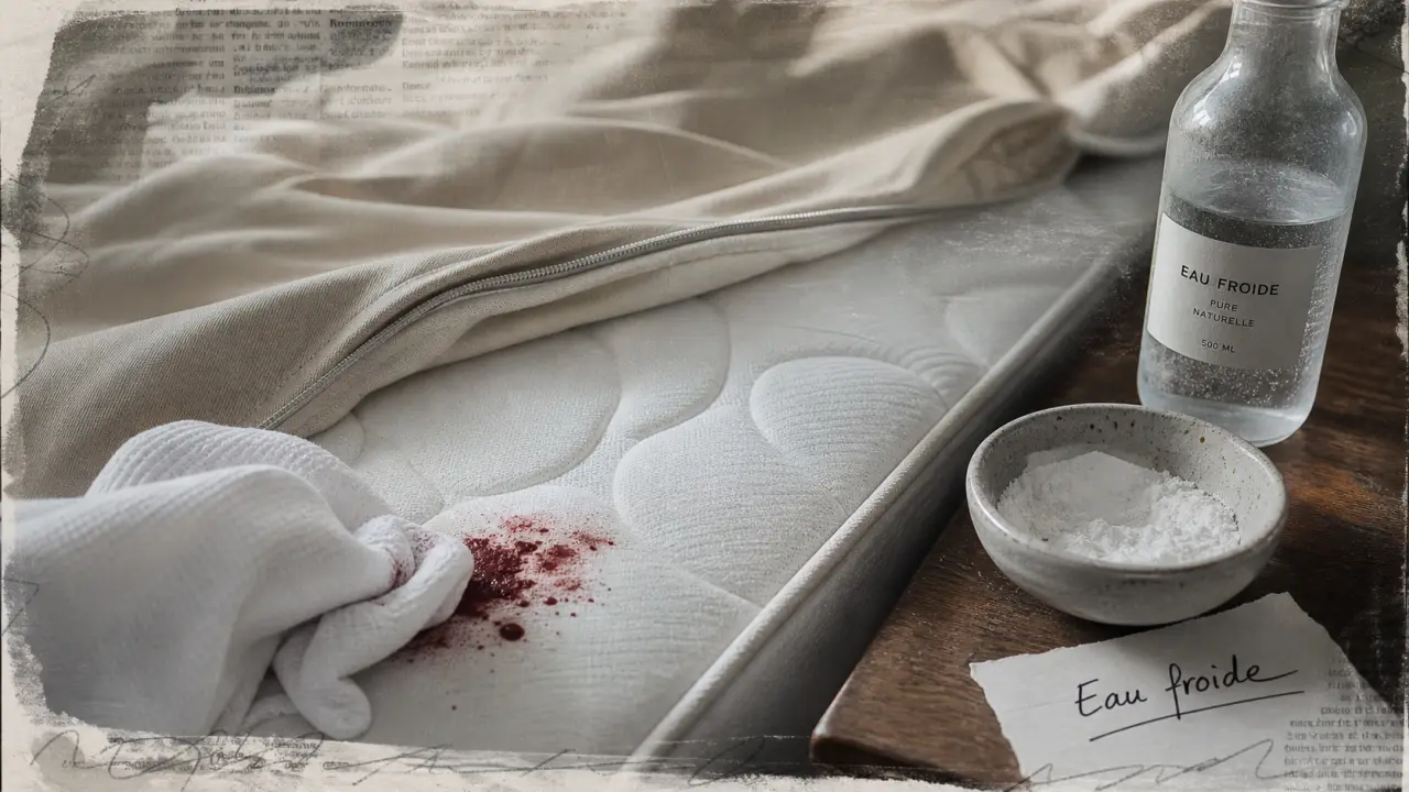 Nettoyer tache de sang sur matelas avec eau froide et bicarbonate