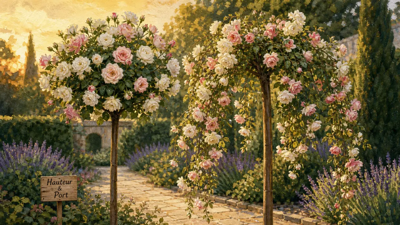 Rosiers tiges pleureurs : boule fleurie et cascade retombante