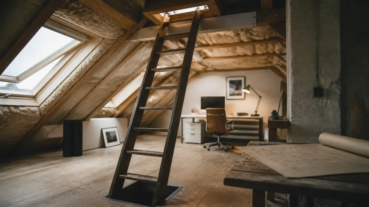 Aménager des combles : plancher et isolation sous pente 30°