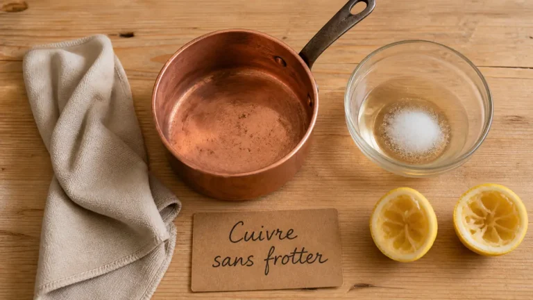 Nettoyer le cuivre sans frotter avec vinaigre et citron sur microfibre