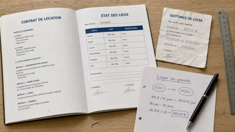 Prorata loyer calcul au mois réel ou 30 jours, sans confondre charges