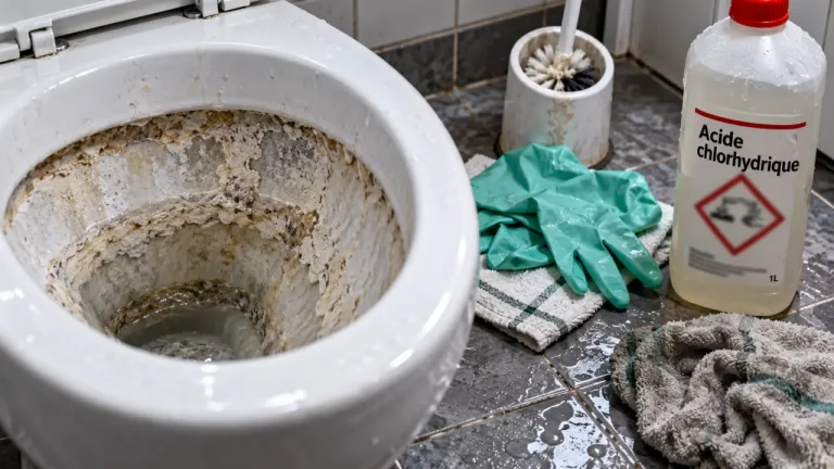 Acide chlorhydrique toilette contre le tartre, danger et risques