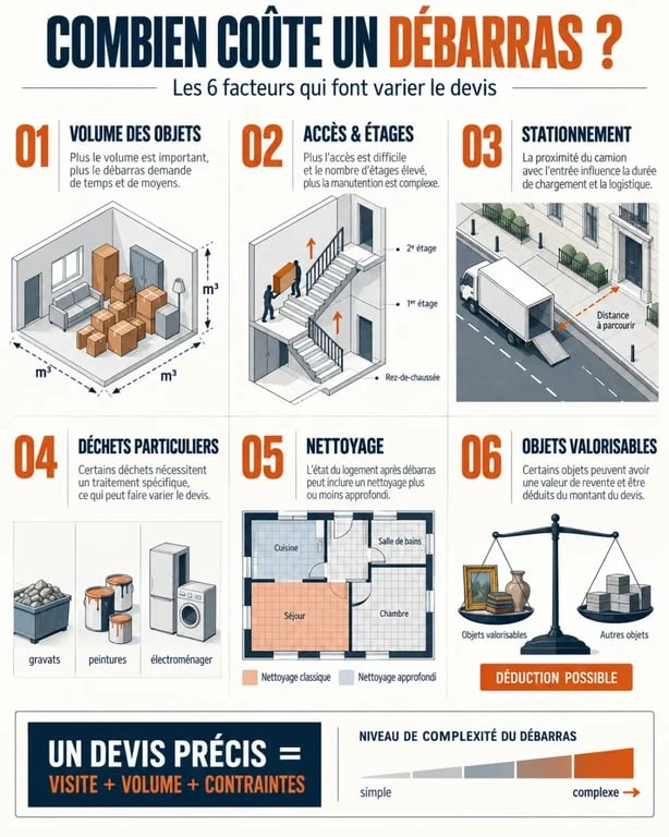 Infographie sur le prix d’une entreprise pour vider une maison