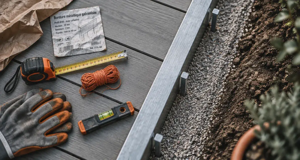 Bordures de terrasses métalliques pour retenir le gravier