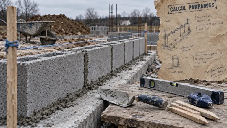 Monter un mur en parpaing : parpaings posés sur semelle, mortier et contrôle des joints
