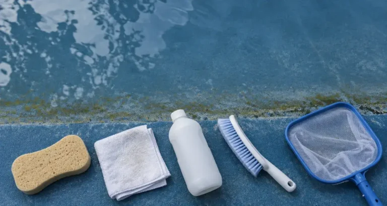 Nettoyage ligne d’eau piscine : éponge et liner sans abîmer
